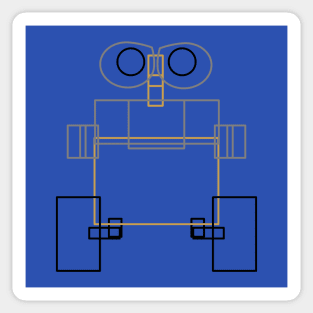 Minimal Line Wall-E Sticker